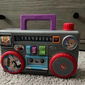 Interactive Musical Boombox Toy - Gray, Red, Purple